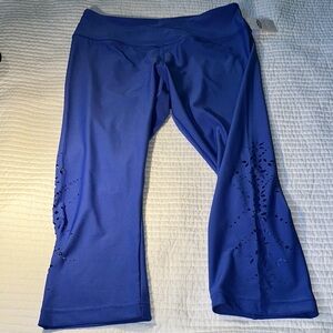 New! Maurices Blue Performance Leggings laser cut design